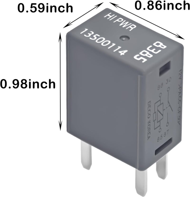 Casalytics 4Pcs Relay 13500114/8385-12VDC 40A 4Pins for Air Conditioning Fan, Relay 13500114/8385 Compatible for GM Vehicle Models - Image 2